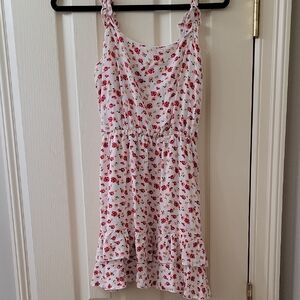 Altar'd State White and Red Floral Mini Dress